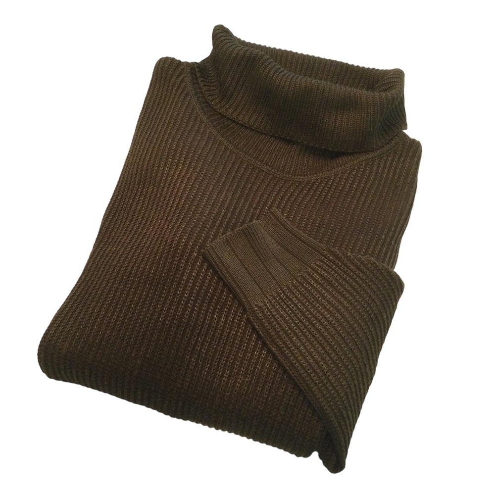Vintage Fia Italia Hand Loomed Turtleneck Ribbed Sweater Size Small